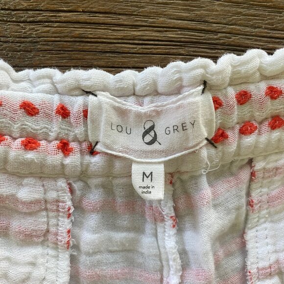 Loft Lou & Grey White and Orange Striped Shorts - Picture 3 of 6